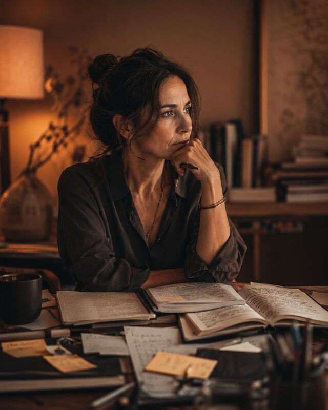 Isabele Moreira com o mapa de ideias de desenvolvimento humano